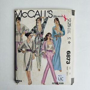 Vintage 1970s McCalls 6873 Misses Dress Jacket Pants Pattern Sz 10 UNCUT *READ*.